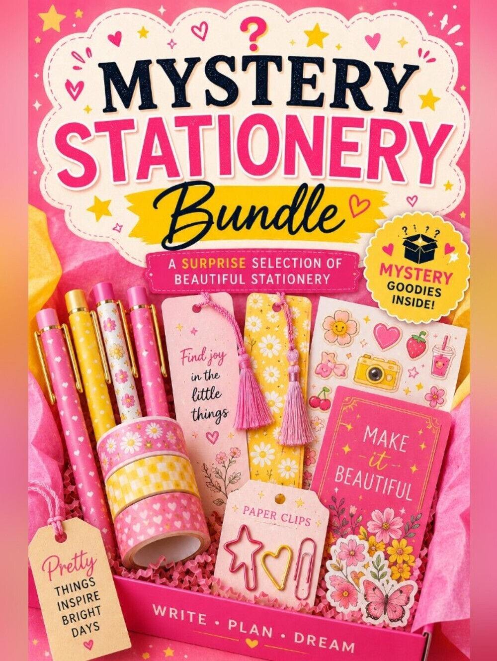Mystery Stationery Writing Supplies Bundle Beautiful Set